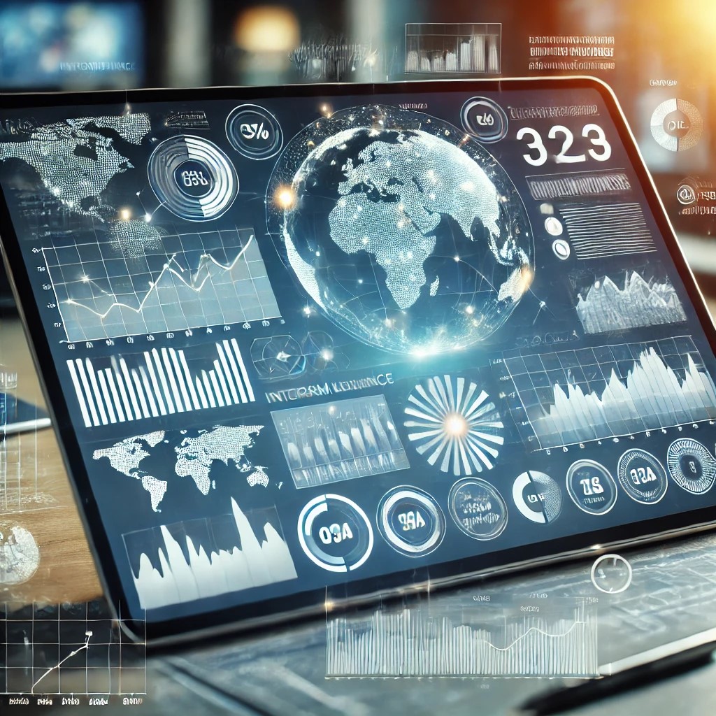 DALL·E 2024-07-30 21.46.54 - A digital financial dashboard showing various financial performance metrics. The screen displays interactive graphs and charts, symbolizing the use of